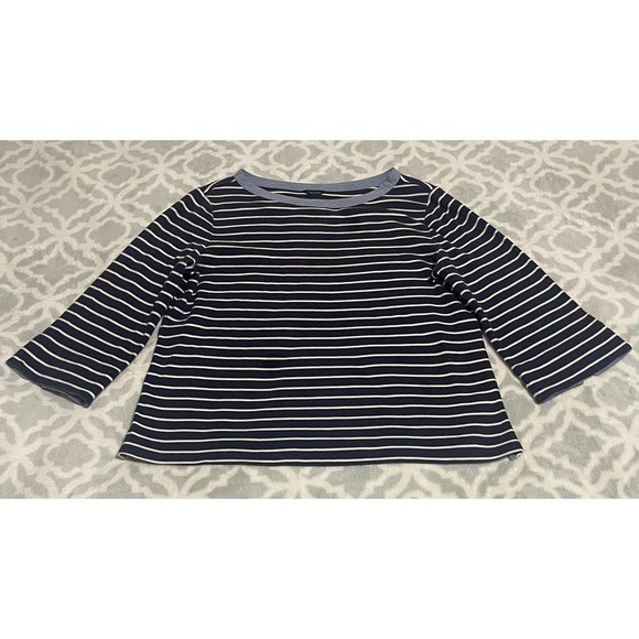 Nautica Other - Nautica Mens XL Navy White Striped 100% Cotton 3/4 Sleeve Boat Neck Top